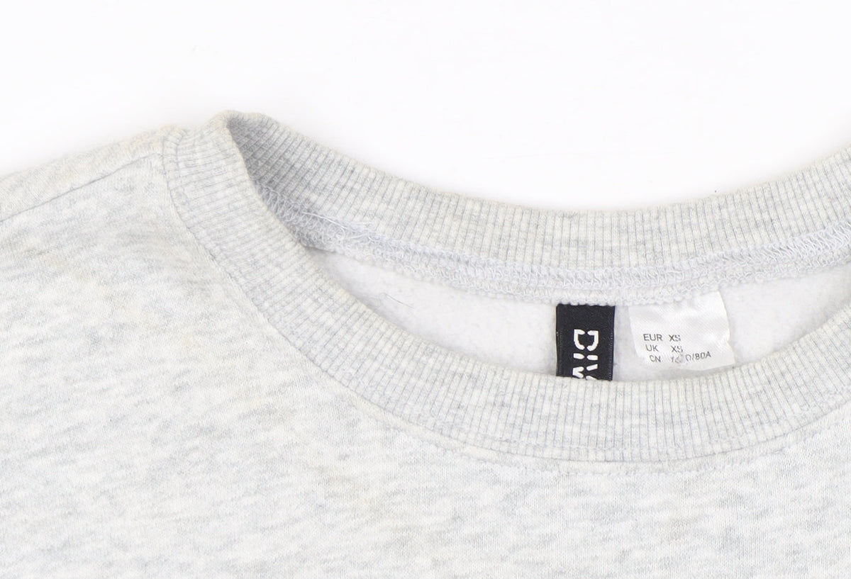 H&M Divided Womens Grey White USA Print Sweatshirt XS