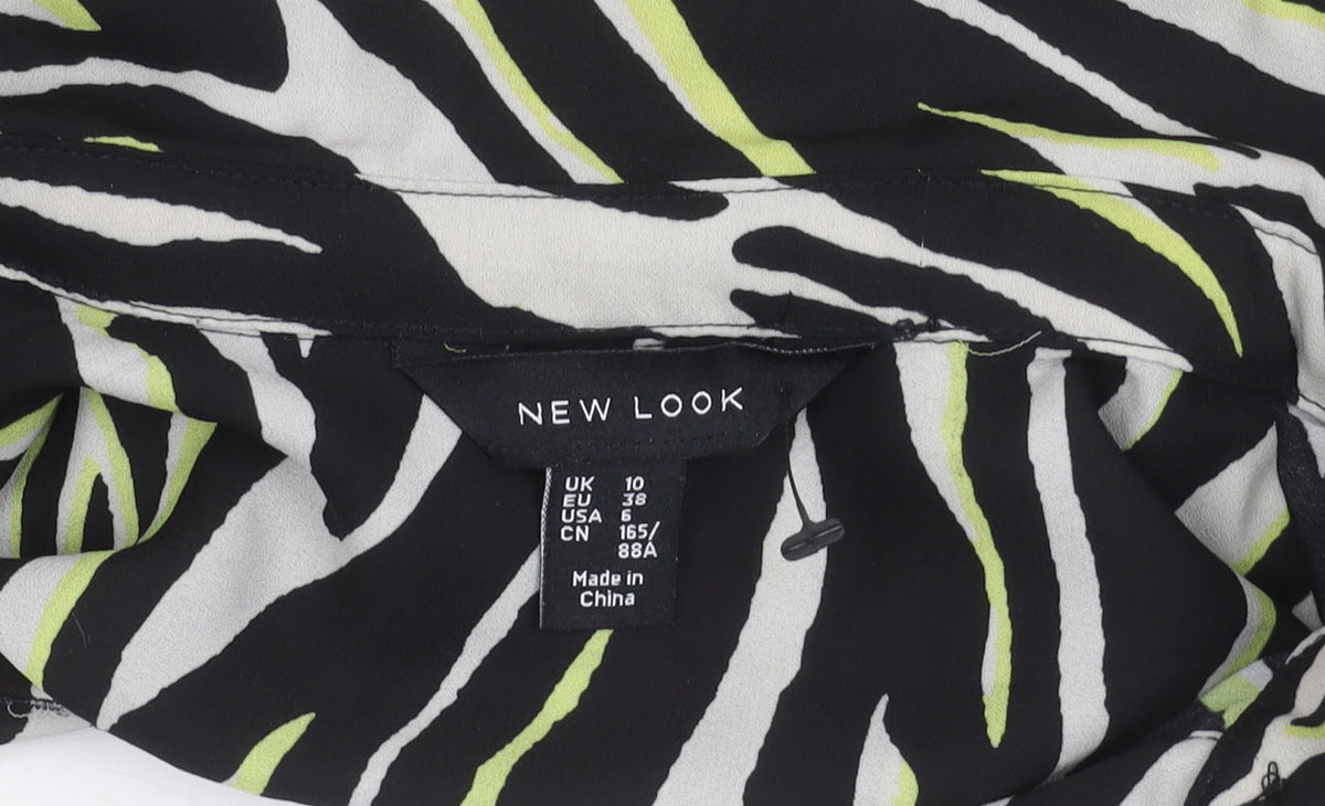 New Look Womens Multicoloured Zebra Print Button-Up Shirt UK 10