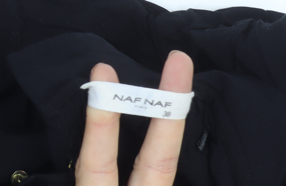 NAF NAF Womens Black Long Sleeve Tunic Blouse Size 10