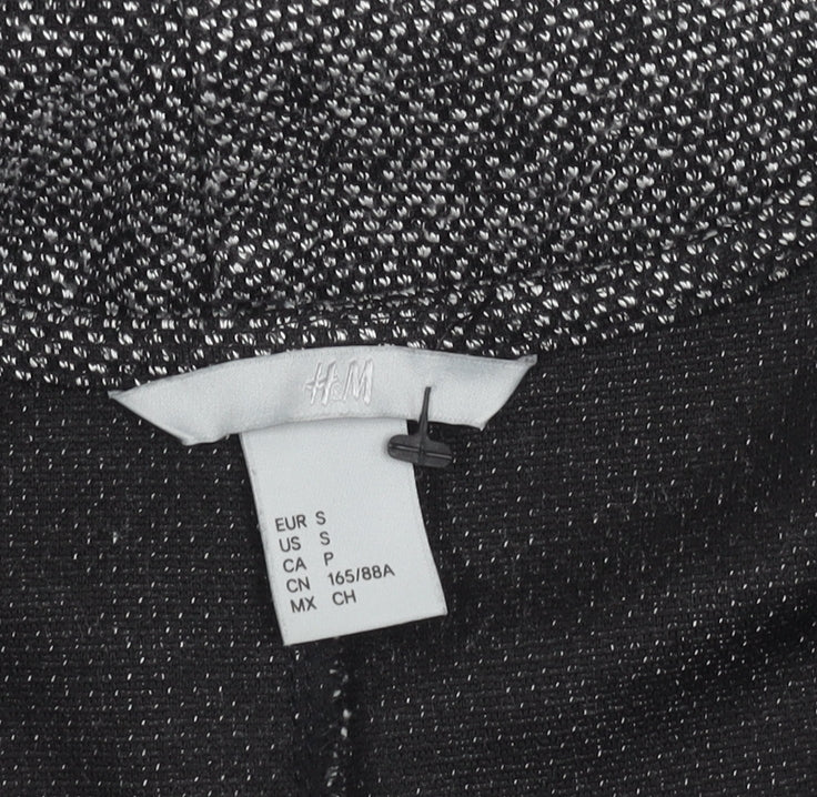 H&M Women’s Grey Fit & Flare Dress Size S V-Neck Knee Length