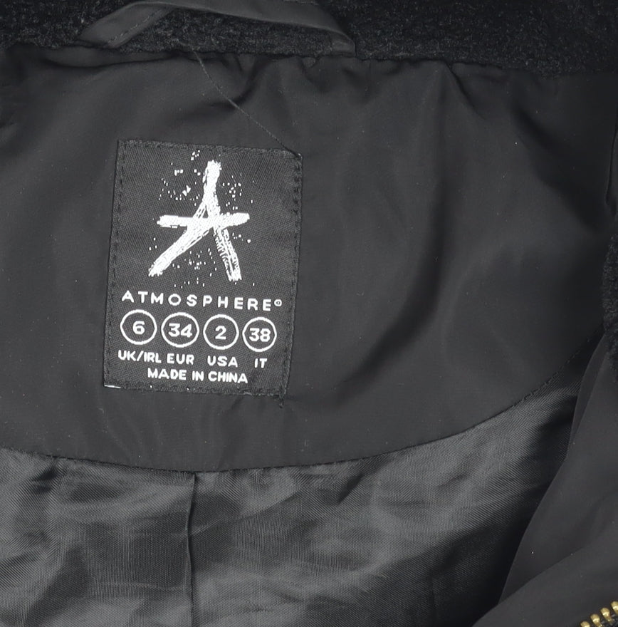 Atmosphere Womens Black Puffer Jacket Coat Size 6 UK Winter Casual