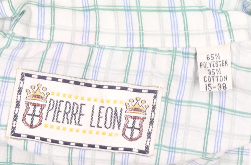 Pierre Leon Men's Multicoloured Check Long Sleeve Dress Shirt Size 15 Regular