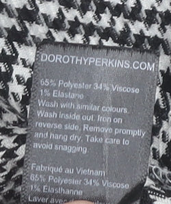 Dorothy Perkins Women’s Black Check Tapered Trousers UK 14 Slim Fit