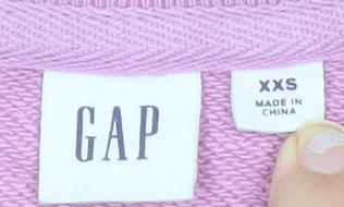 Gap Womens Pink 2XS Pullover Sweatshirt Crew Neck Long Sleeve