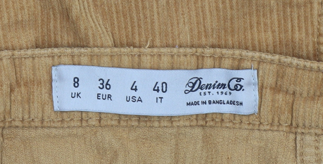 Denim Co Women Brown Corduroy A-Line Short Skirt UK 8