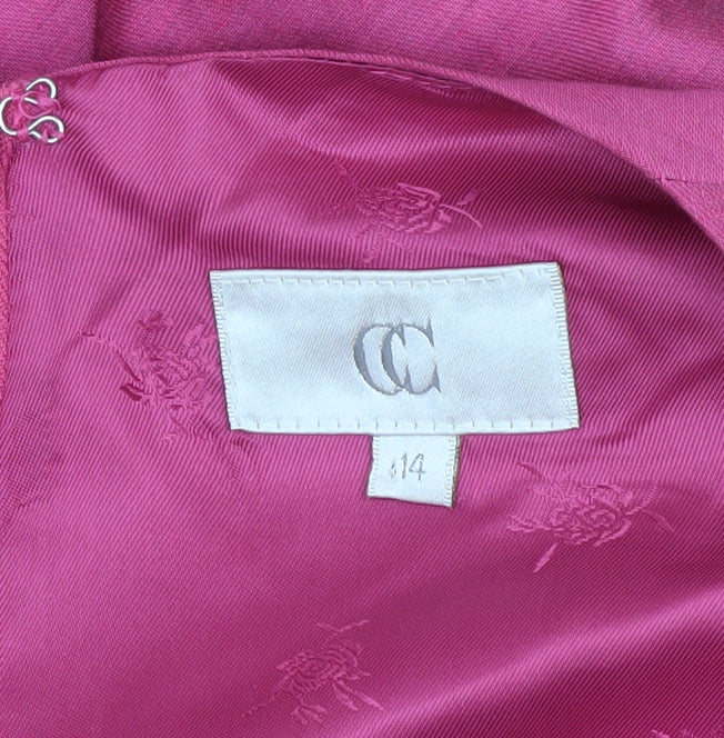 Country Casuals Women Pink Linen Sheath Knee Length Dress Size 14 Belted