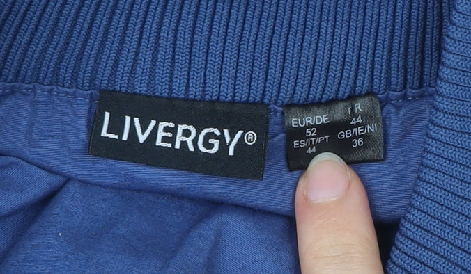 Livergy Men’s Blue Bomber Jacket Size 36 Regular Cotton Blend