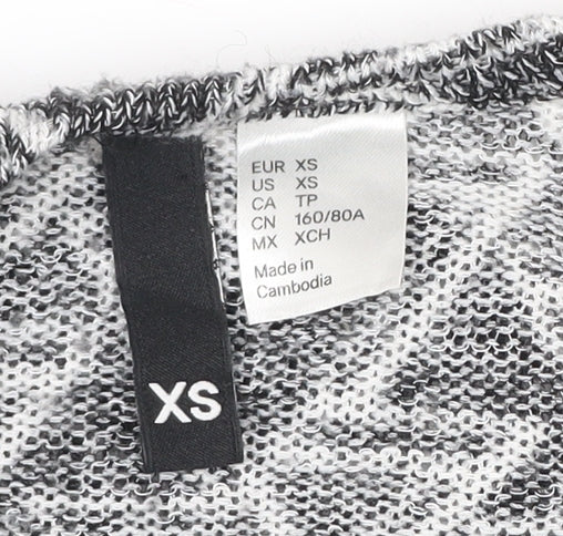 Divided Womens Grey XS Geometric Knit Long Sleeve Cardigan