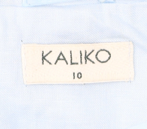 Kaliko Women’s Blue Linen Blazer Size 10 Workwear Jacket