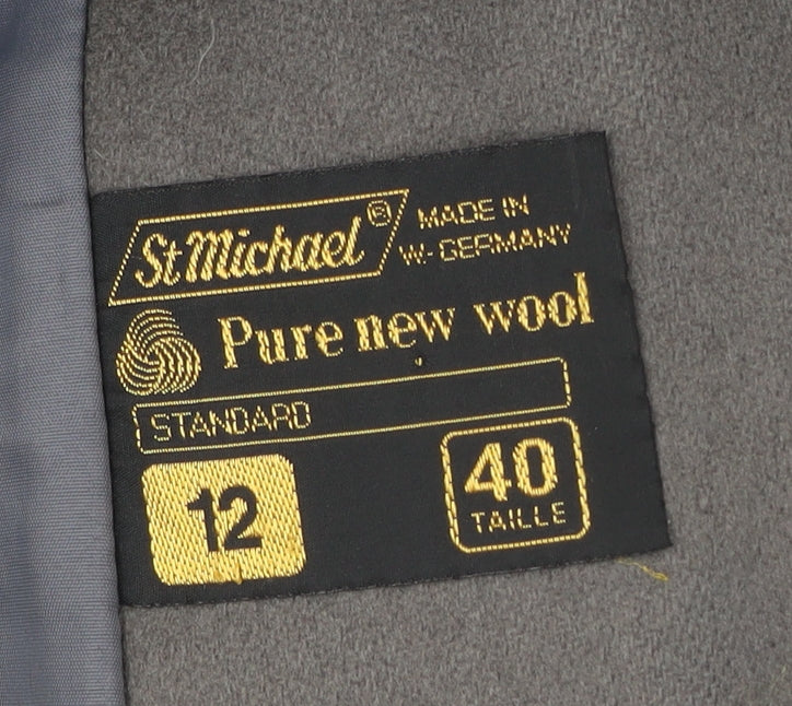 Marks & Spencer Men’s Grey Wool Overcoat Size 40 Classic