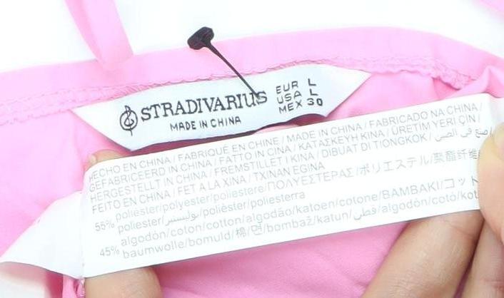 Stradivarius Women’s Pink Puff Sleeve Skater Dress Size 12