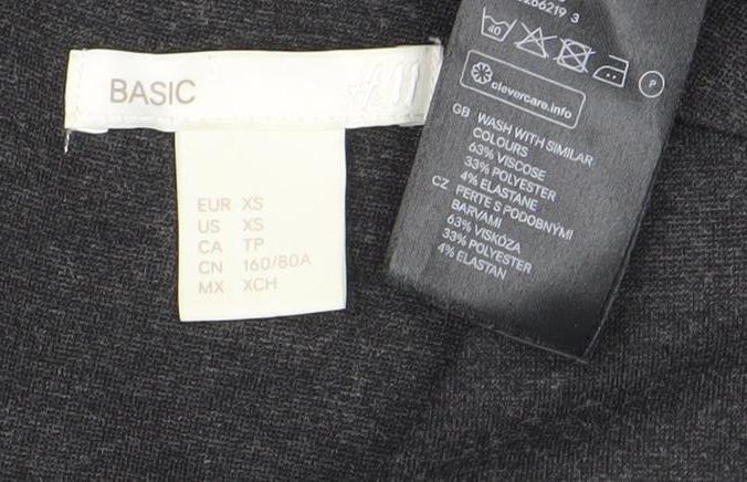 H&M Women’s Grey Shift Dress XS Half Sleeve Knee Length Workwear