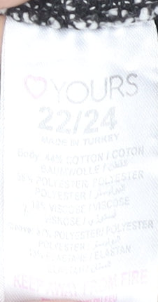 Yours Women’s Grey Knit Plus Size 22 Open Jacket Long Sleeve Casual