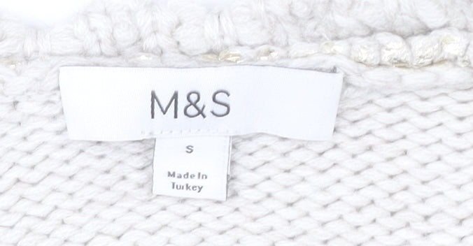 Marks and Spencer Womens Ivory Small Cable Knit Pullover Jumper