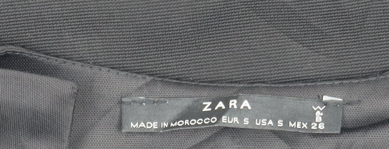 Zara Womens Black Waistcoat Size S Cotton Blend Sleeveless Longline