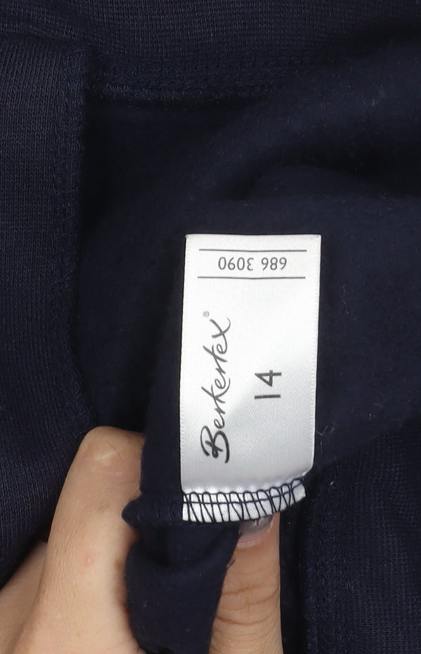 Berkertex Teens Blue Fleece Zip Jacket Size 14 Casual Full Zip