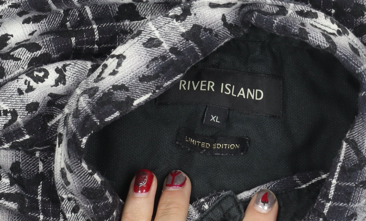 River Island Men’s Black XL Limited Edition Animal Print Shirt