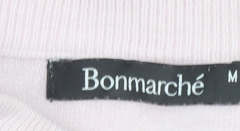Bonmarché Women’s Pink Mock Neck Pullover Jumper Size M