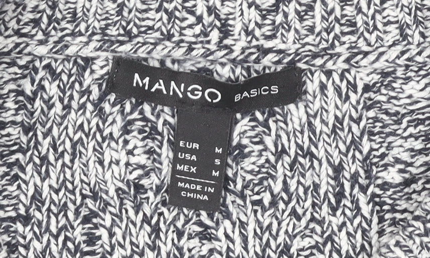Mango Women’s Grey Cable-Knit Pullover Jumper Size 12