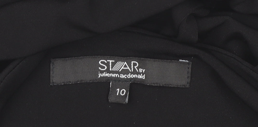 Star by Julien Macdonald Womens Black Size 10 A-Line Cocktail Dress
