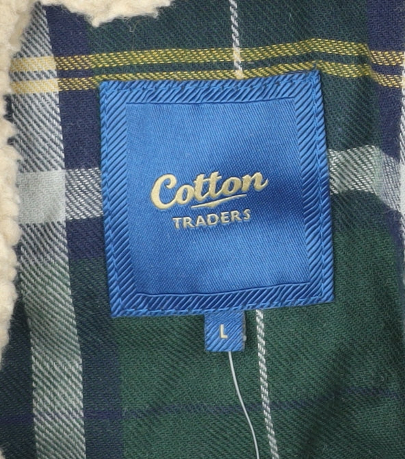 Cotton Traders Men’s Blue L Jacket Outdoor Field Style Pockets Lined