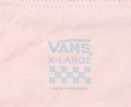 Vans Womens Pink XL Basic Cotton Short Sleeve T-Shirt