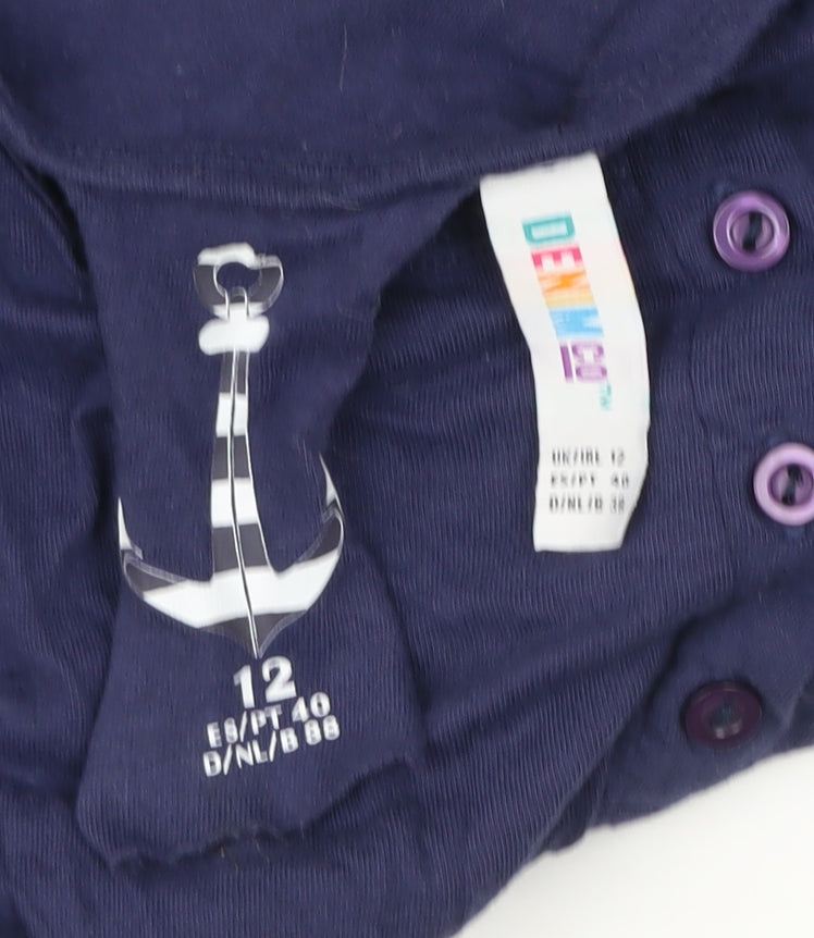 DENIM Women’s Blue Cotton Sleeveless Playsuit Size 12 Casual Nautical