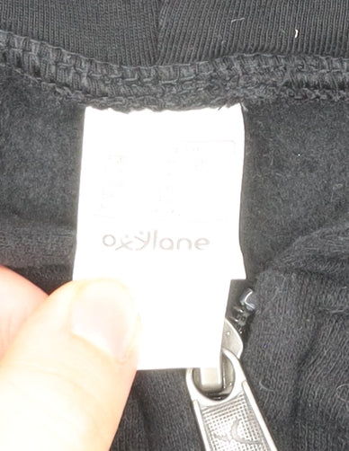 Oxylane Men’s Black Full Zip Hoodie Size L Hooded Sweatshirt
