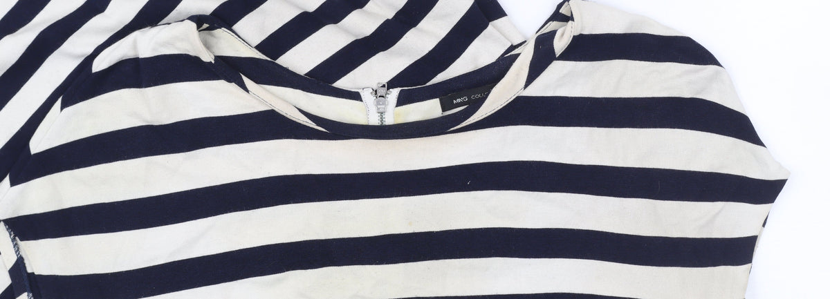 Mango Collection Women’s Navy White Stripe Sheath Dress Size 10