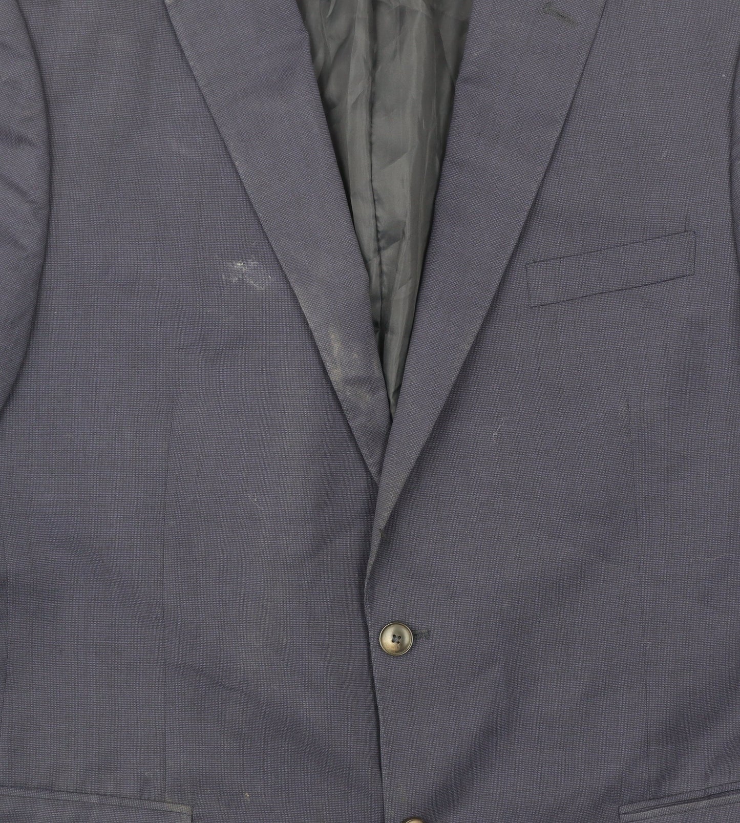 Marks & Spencer Mens Blue Blazer Jacket 44L Regular Fit Wool Blend
