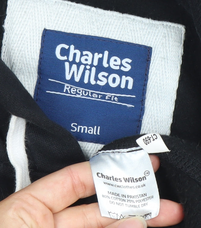 Charles Wilson Men’s Black Small Full Zip Hoodie Regular Fit