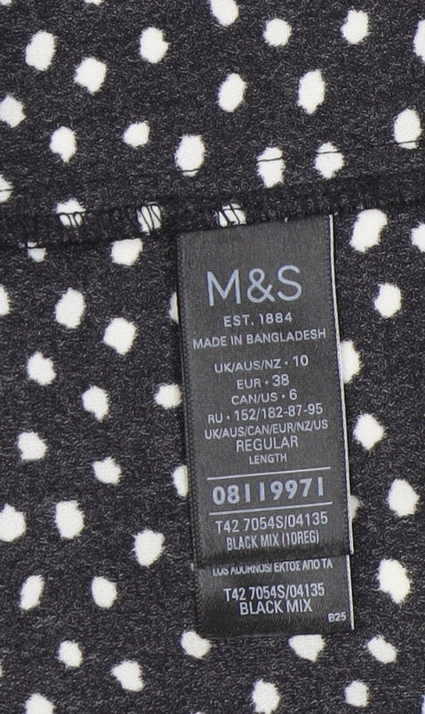 Marks & Spencer Women’s Black Polka Dot Shift Dress Size 10