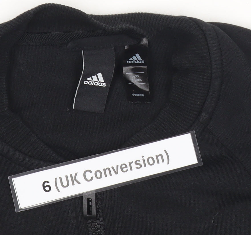Additional view of Adidas women’s black, size UK 6, track jacket full zip reflective sportswear