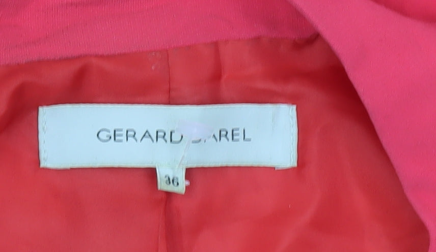 Gerard Darel Womens Red Viscose Blazer Size 8 One Button Jacket
