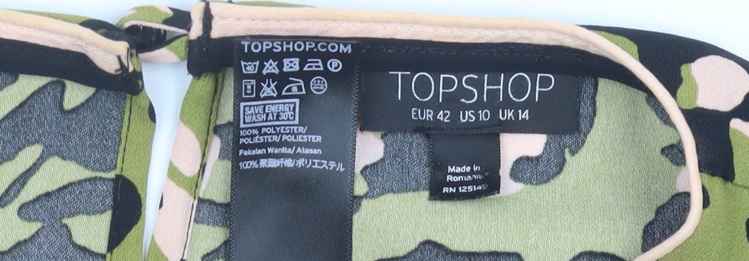 Topshop Women’s Multicoloured Animal Print Blouse Size 14