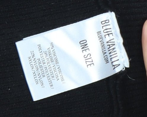 Blue Vanilla Women’s Black Roll Neck Tunic Jumper One Size