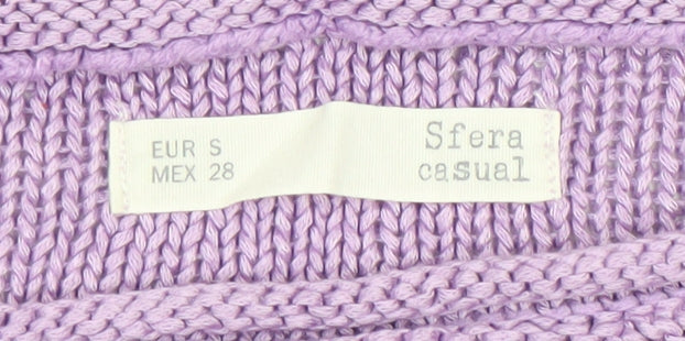 Sfera Women’s Purple Knit Cotton Pullover Jumper Size 8