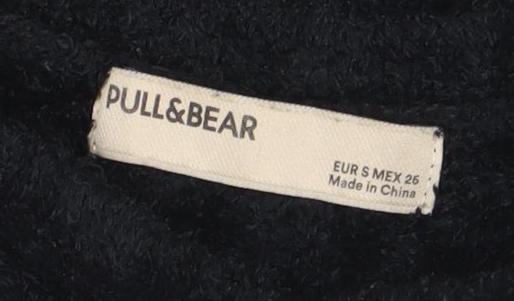 Pull&Bear Womens Black Crew Neck Long Sleeve Pullover Jumper Size 8