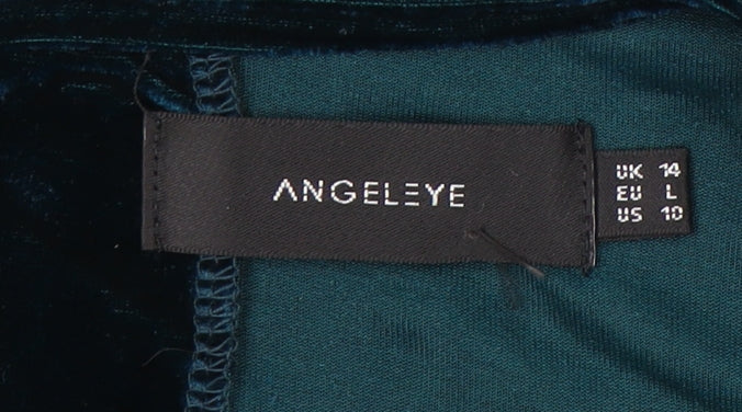 Angeleye Womens Black Velvet Bodycon Dress Size 14 Party Cocktail