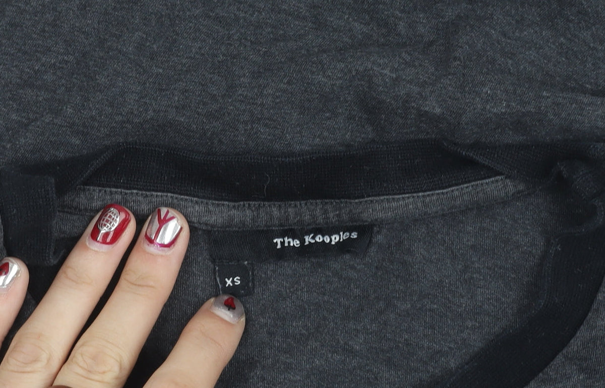 The Kooples Boys Grey XS Graphic Embroidered Cotton T-Shirt