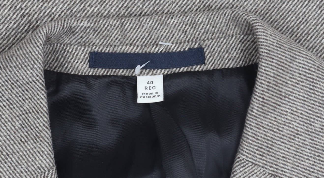 Marks & Spencer Men’s Grey Wool Blend Tweed Blazer Jacket 40” L