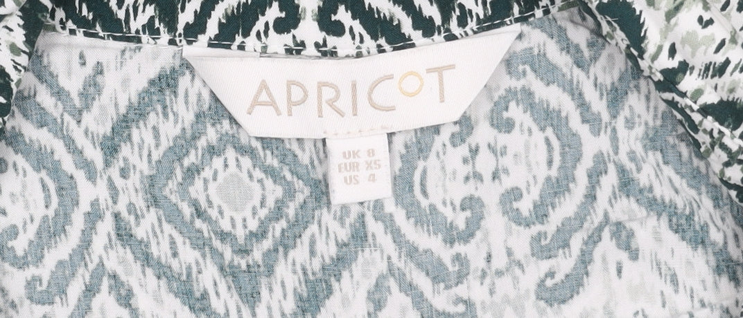 Apricot Women's Green Geometric Shift Dress Size 8 Sleeveless