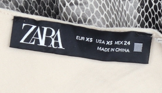 Zara Women’s Grey Animal Print Sleeveless Blouse XS