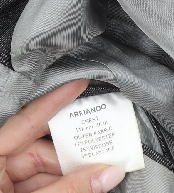 Armando Men's Grey Blazer Jacket 46 Chest XL Regular Fit Formal