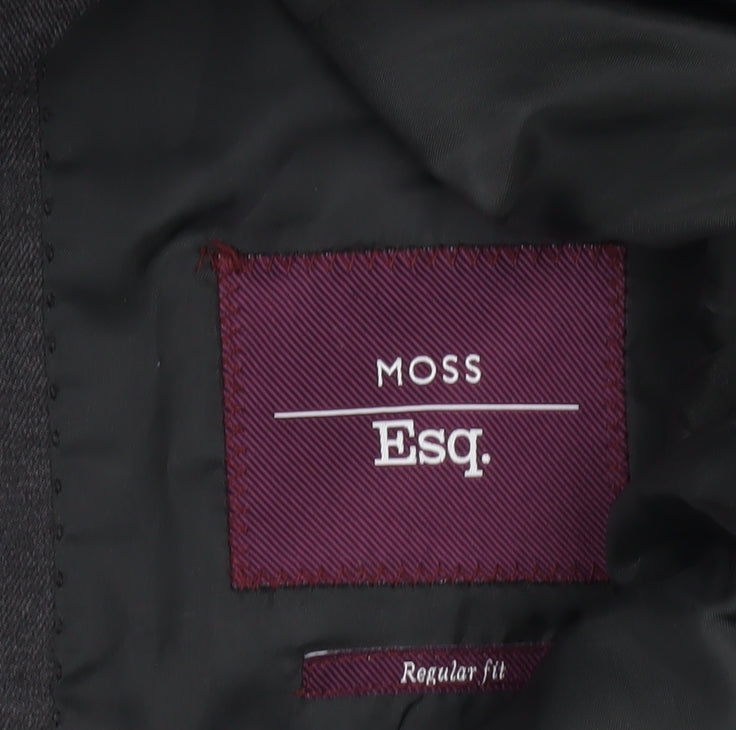 Moss Esq. Men’s Grey 38R Regular Fit 2-Button Blazer Jacket