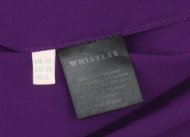 Whistles Women’s Purple Lace Panel Sheath Dress UK 10 Party Cocktail