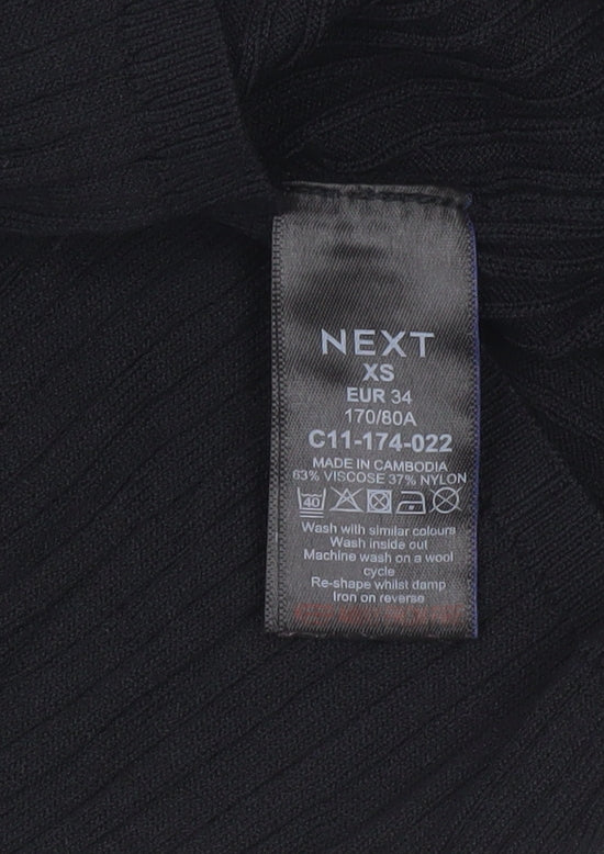 Next Women’s Black XS Slim Fit Sweetheart Knit Top