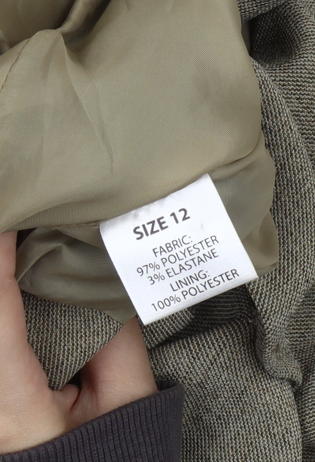 Amaranto Womens Beige Size 12 Blazer Jacket Formal Workwear