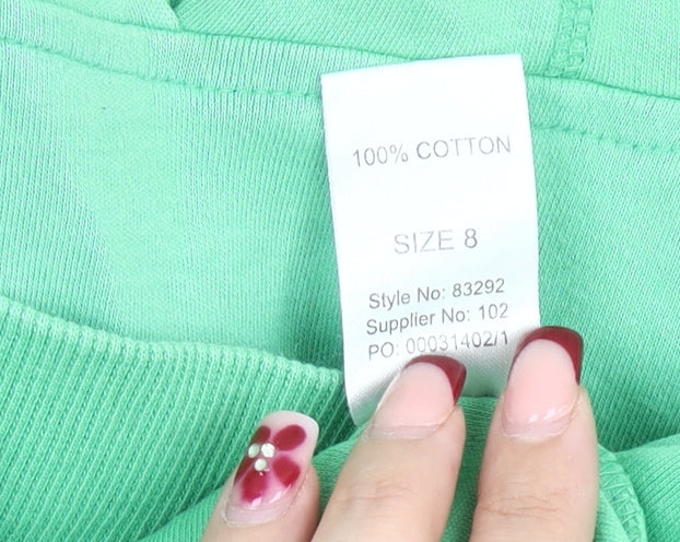 SoulCal Women’s Green Pullover Hoodie Size 8 Cotton Logo Casual