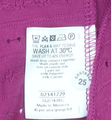 Marks & Spencer Women’s Pink Size 10 Open Knit Short Sleeve Cardigan